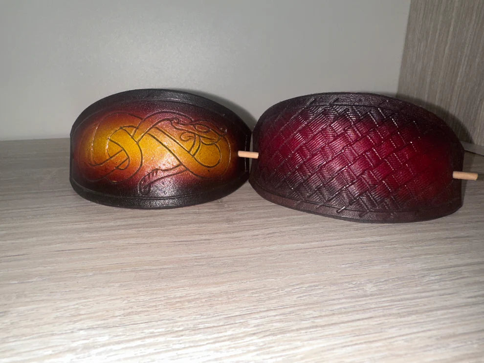 Handmade Leather Ladies' Hair Tie Back