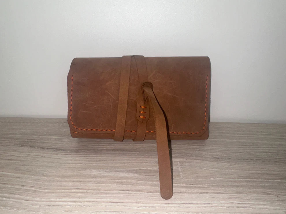 Handmade Leather Pipe & Tobacco Pouch