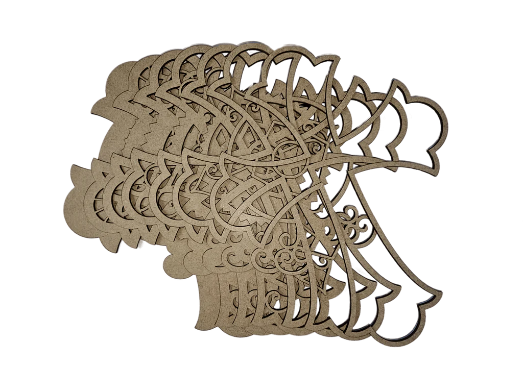 Multi-Layered MDF Cross with Rounded tips (7 Layers)