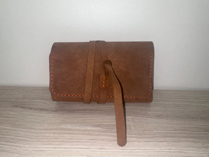 Handmade Leather Pipe & Tobacco Pouch