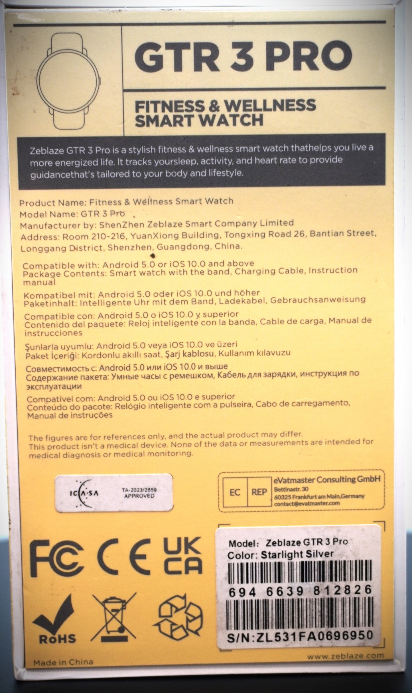 ZEBLAZE GTR 3 PRO Smart Watch Pre Loved Opened Never Used