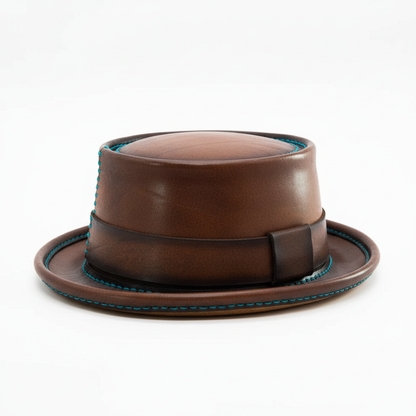 Handmade Leather Pork Pie Hat - Professional
